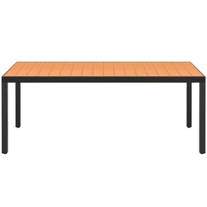 7-tlg. Garten-Essgruppe PVC Rattan Schwarz und Braun