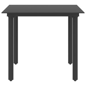 3-tlg. Garten-Essgruppe PVC Rattan Schwarz