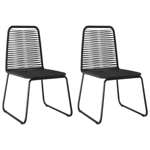3-tlg. Garten-Essgruppe PVC Rattan Schwarz