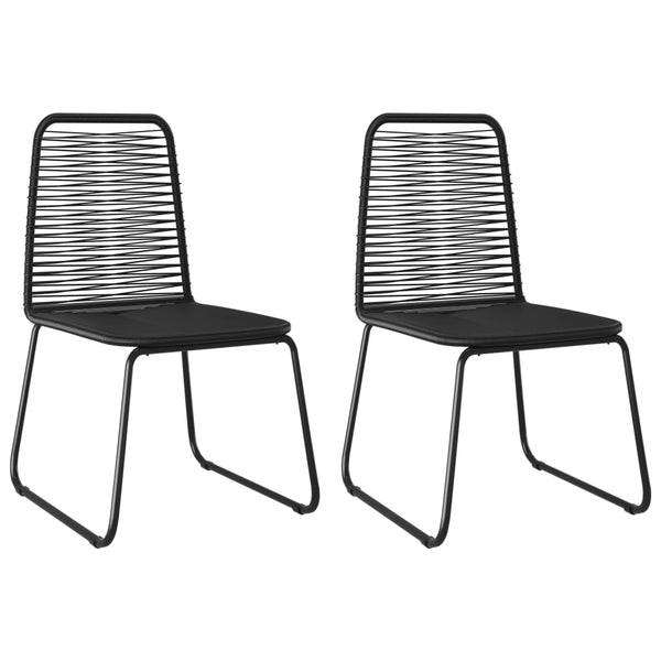 3-tlg. Garten-Essgruppe PVC Rattan Schwarz