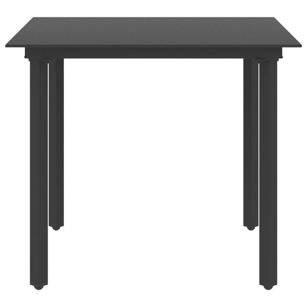5-tlg. Garten-Essgruppe PVC Rattan Schwarz