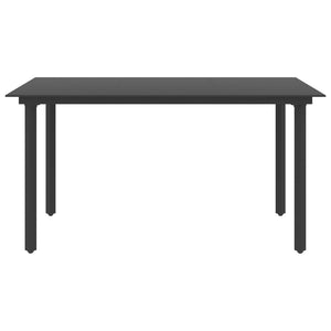 5-tlg. Garten-Essgruppe PVC Rattan Schwarz