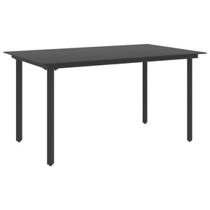 7-tlg. Garten-Essgruppe PVC Rattan Schwarz