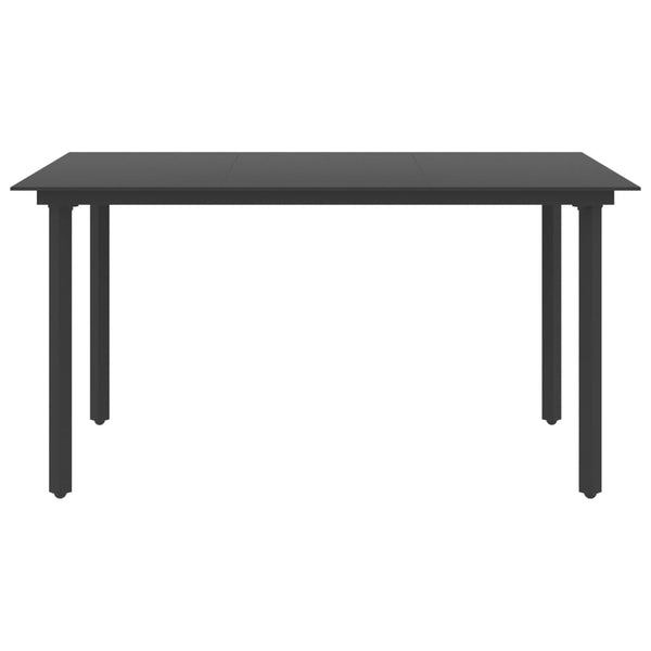 7-tlg. Garten-Essgruppe PVC Rattan Schwarz