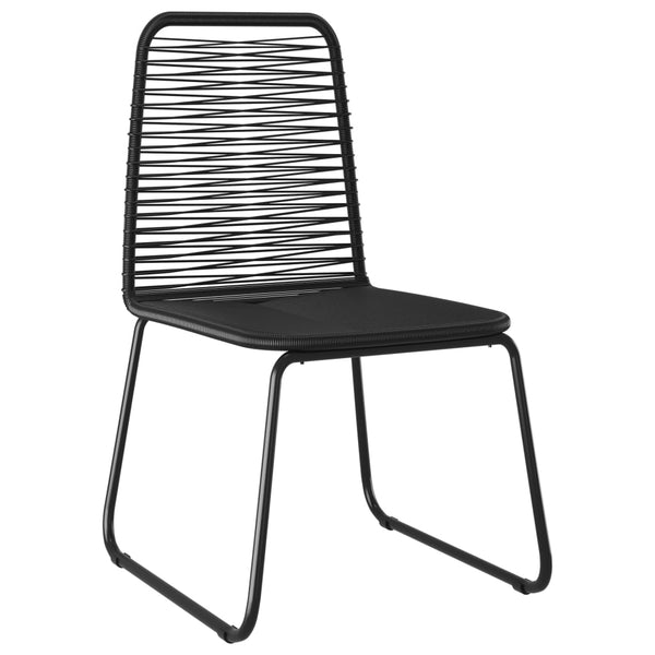 7-tlg. Garten-Essgruppe PVC Rattan Schwarz