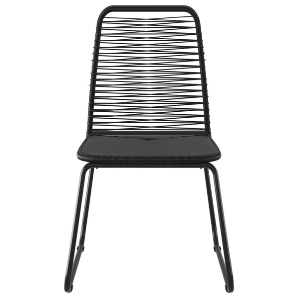 7-tlg. Garten-Essgruppe PVC Rattan Schwarz