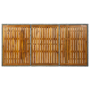 9-tlg. Garten-Essgruppe mit Auflagen Poly Rattan Hellgrau
