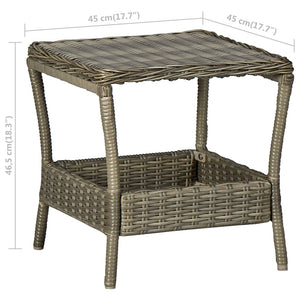 3-tlg. Garten-Lounge-Set mit Auflagen Poly Rattan Braun
