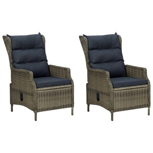 3-tlg. Garten-Lounge-Set mit Auflagen Poly Rattan Braun