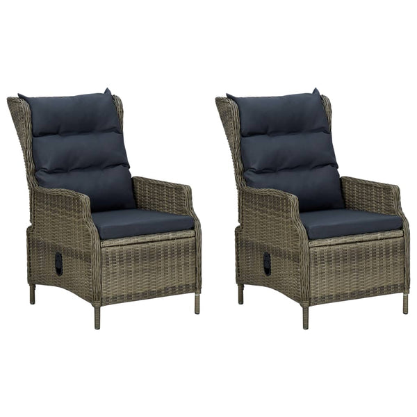 3-tlg. Garten-Lounge-Set mit Auflagen Poly Rattan Braun