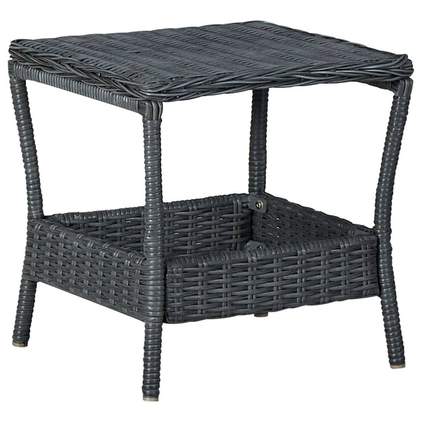 2-tlg. Garten-Lounge-Set mit Auflagen Poly Rattan Dunkelgrau