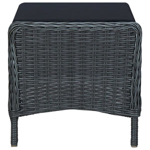 2-tlg. Garten-Lounge-Set mit Auflagen Poly Rattan Dunkelgrau