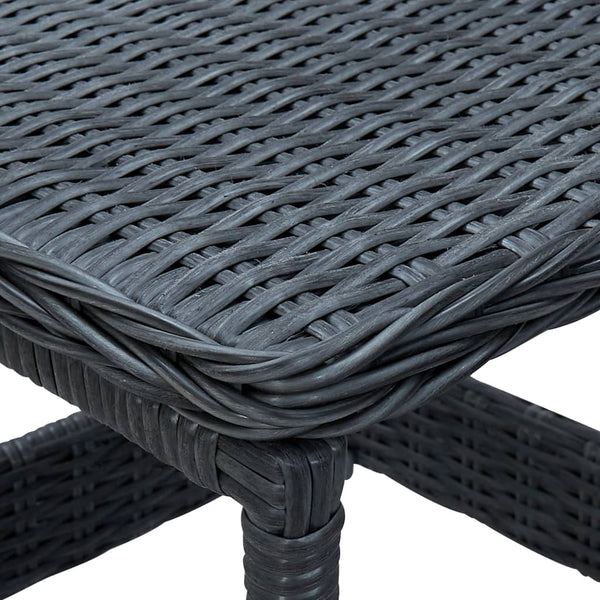 2-tlg. Garten-Lounge-Set mit Auflagen Poly Rattan Dunkelgrau