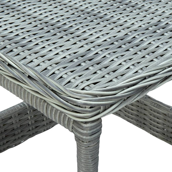 2-tlg. Garten-Lounge-Set mit Auflagen Poly Rattan Hellgrau