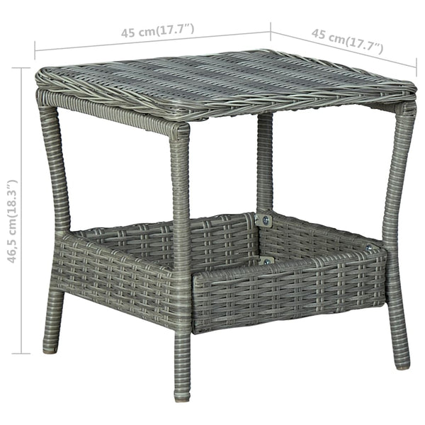 2-tlg. Garten-Lounge-Set mit Auflagen Poly Rattan Hellgrau