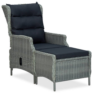 3-tlg. Garten-Lounge-Set mit Auflagen Poly Rattan Hellgrau