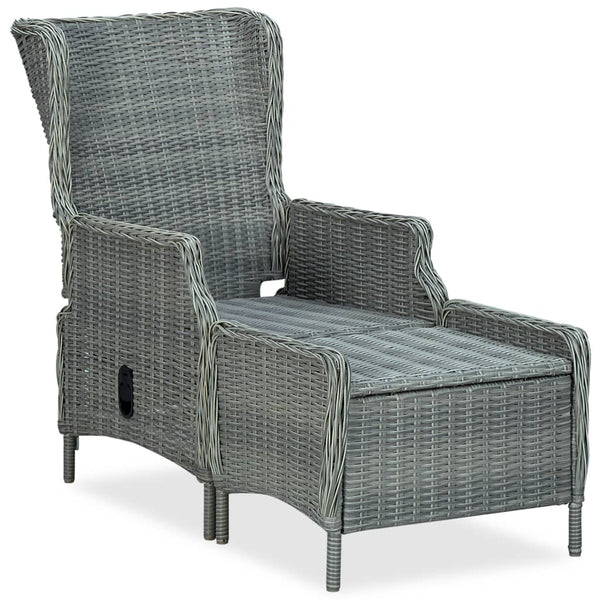3-tlg. Garten-Lounge-Set mit Auflagen Poly Rattan Hellgrau