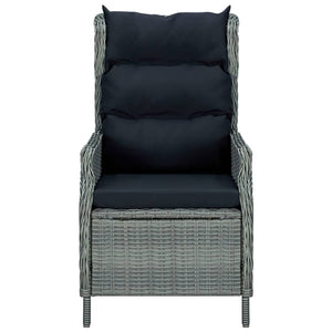 3-tlg. Garten-Lounge-Set mit Auflagen Poly Rattan Hellgrau