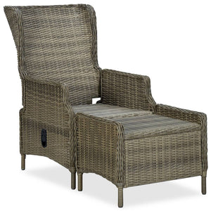 3-tlg. Garten-Lounge-Set mit Auflagen Poly Rattan Braun