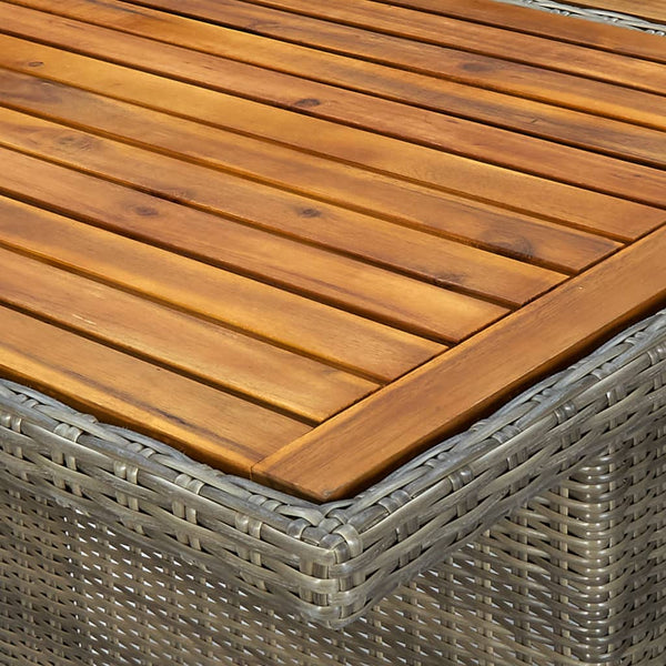 9-tlg. Garten-Essgruppe mit Auflagen Poly Rattan Braun