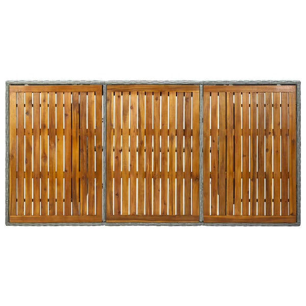 7-tlg. Garten-Essgruppe mit Auflagen Poly Rattan Hellgrau
