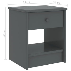 vidaXL Table de chevet gris foncé 35x30x40 cm Pin massif