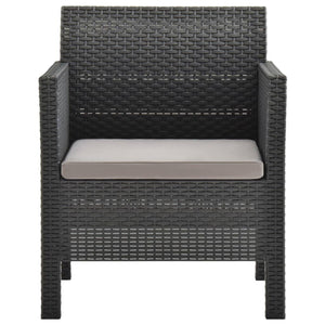 Gartenstuhl mit Kissen Anthrazit 63x65x76 cm PP Rattan