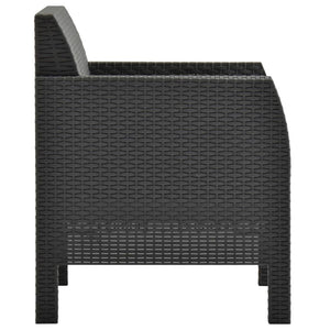 Gartenstuhl mit Kissen Anthrazit 63x65x76 cm PP Rattan