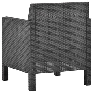 Gartenstuhl mit Kissen Anthrazit 63x65x76 cm PP Rattan