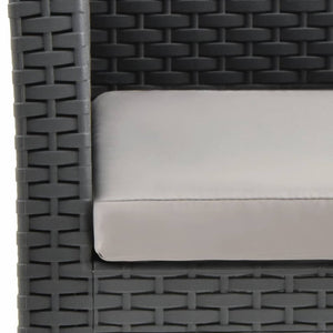 Gartenstuhl mit Kissen Anthrazit 63x65x76 cm PP Rattan