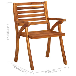 vidaXL Chaises de jardin avec coussins 3 pcs Bois d'acacia massif