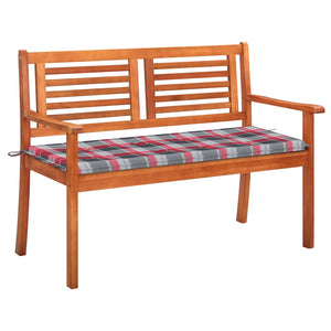 2-Sitzer-Gartenbank mit Auflage 120 cm Massivholz Eukalyptus