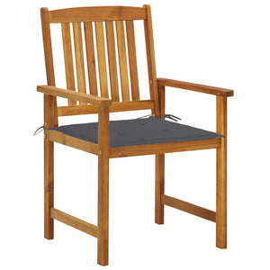 vidaXL Chaises de jardin avec coussins 4 pcs Bois d'acacia massif