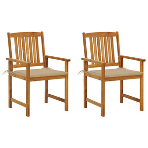 vidaXL Chaises de jardin avec coussins 2 pcs. Bois d'acacia massif