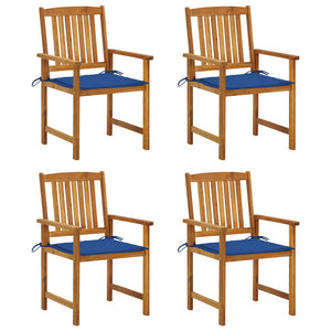 vidaXL Chaises de jardin avec coussins 4 pcs Bois d'acacia massif