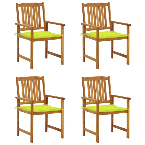 vidaXL Chaises de jardin avec coussins 4 pcs Bois d'acacia massif