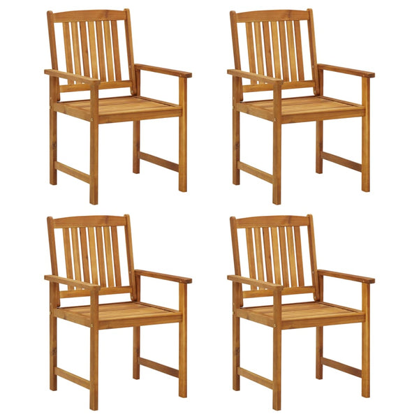 vidaXL Chaises de jardin avec coussins 4 pcs Bois d'acacia massif