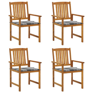 vidaXL Chaises de jardin avec coussins 4 pcs Bois d'acacia massif