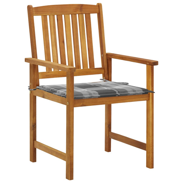vidaXL Chaises de jardin avec coussins 4 pcs Bois d'acacia massif