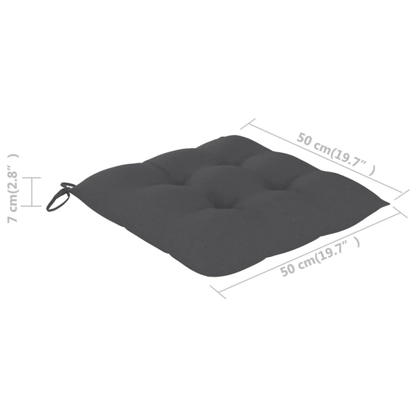 Gartenstühle mit Kissen 4 Stk. Grau Massivholz Akazie