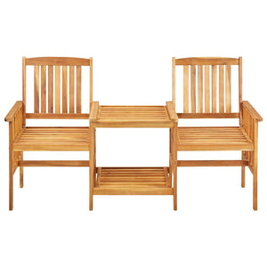 vidaXL Chaises de jardin avec table basse et coussins Bois d'acacia massif