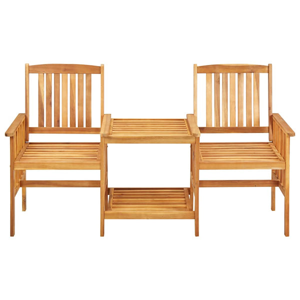 vidaXL Chaises de jardin avec table basse et coussins Bois d'acacia massif