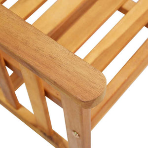 vidaXL Chaises de jardin avec table basse et coussins Bois d'acacia massif