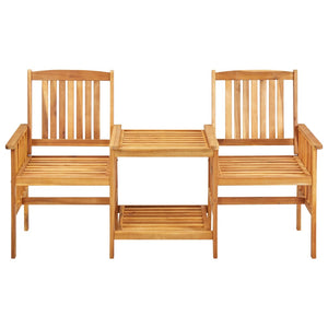 vidaXL Chaises de jardin avec table basse et coussins Bois d'acacia massif