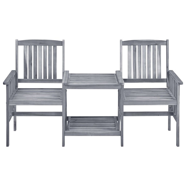 vidaXL Chaises de jardin avec table basse et coussins Bois d'acacia massif