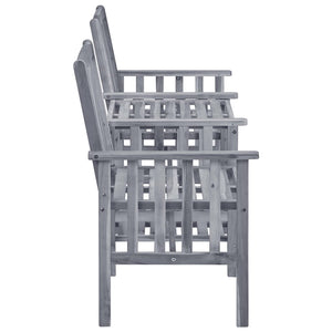 vidaXL Chaises de jardin avec table basse et coussins Bois d'acacia massif
