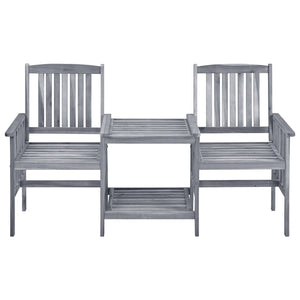 vidaXL Chaises de jardin avec table basse et coussins Bois d'acacia massif