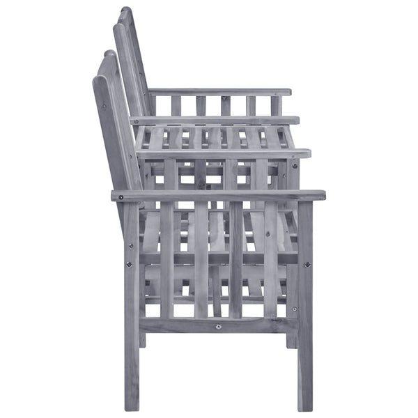 vidaXL Chaises de jardin avec table basse et coussins Bois d'acacia massif