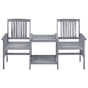 vidaXL Chaises de jardin avec table basse et coussins Bois d'acacia massif