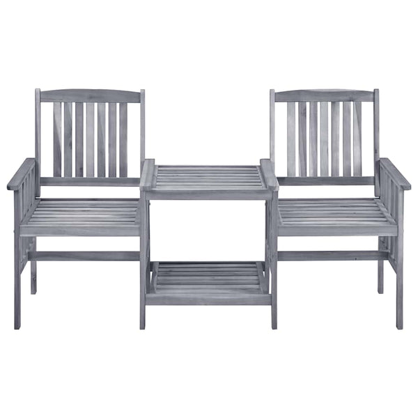vidaXL Chaises de jardin avec table basse et coussins Bois d'acacia massif